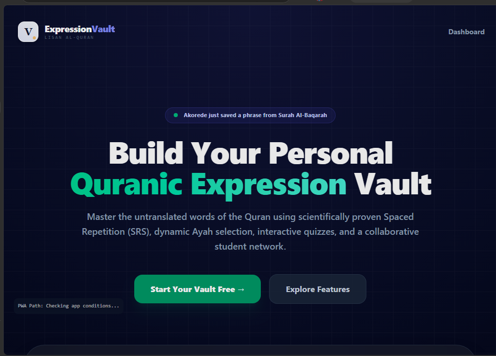 Quranic Expression Vault Portal Blueprint